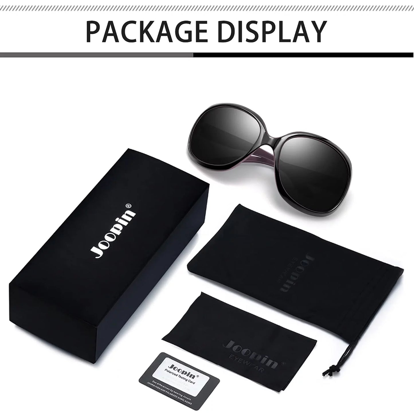 Polarized Sunglasses Womens Trendy Oversized Large Driving Sun Glasses Ladies UV Protective Big Sunnies Shades (Black)