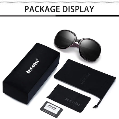 Polarized Sunglasses Womens Trendy Oversized Large Driving Sun Glasses Ladies UV Protective Big Sunnies Shades (Black)