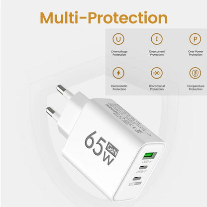 Gan Fast Charging Charger USB PD Type-C Multi-Port Mobile Phone Adapter for Iphone 15 Pro Max Samsung Xiaomi Huawei